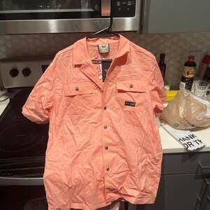 Watson Red Light District Embroidered Work Shirt Salmon
